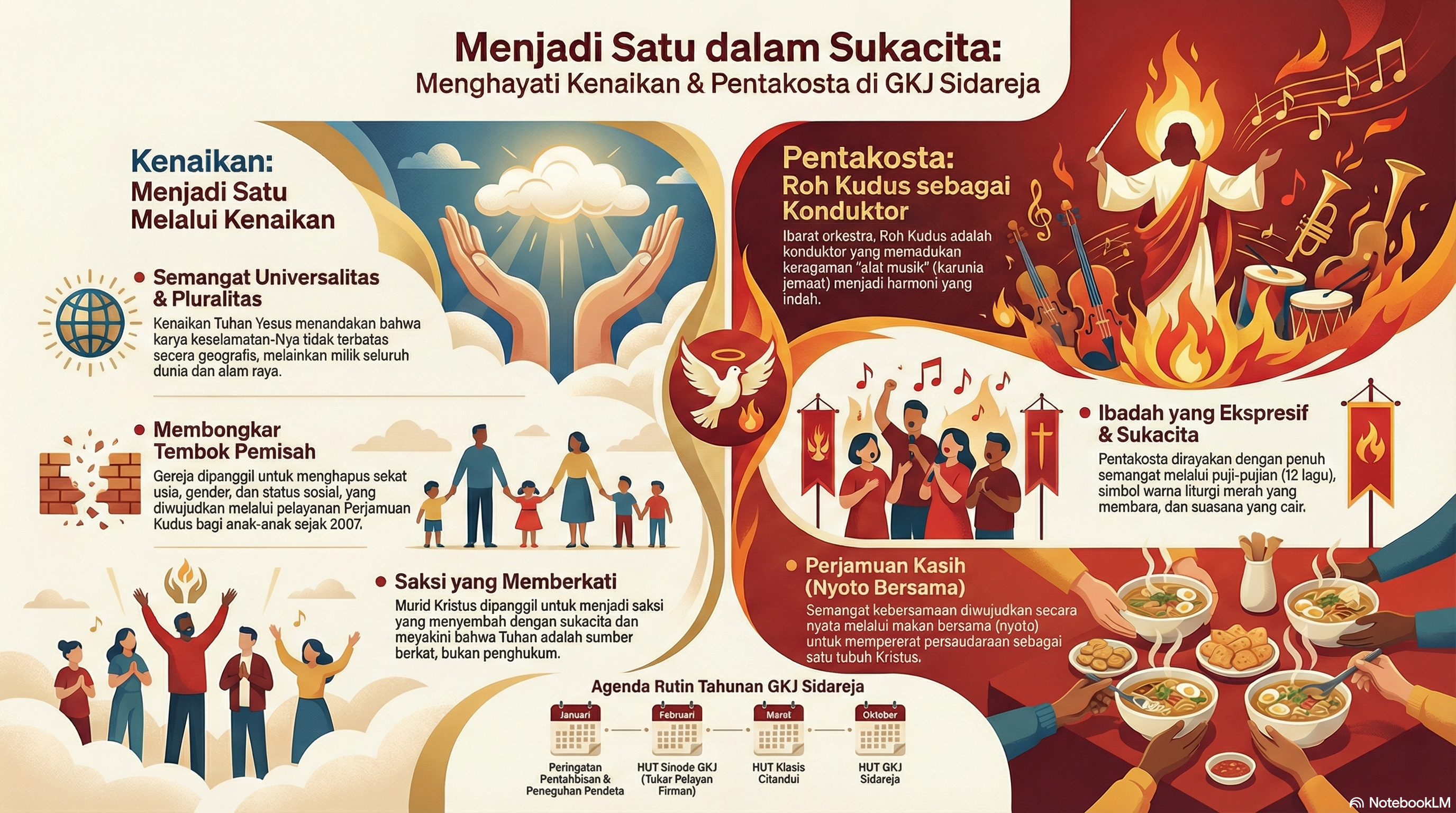 Menembus Tembok, Menjadi Harmoni: Catatan Syukur Kenaikan dan Pentakosta 2025 di GKJ Sidareja